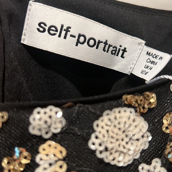 Self Portrait Mesh Sequin Tiered Midi Dress - Picture 4 of 7